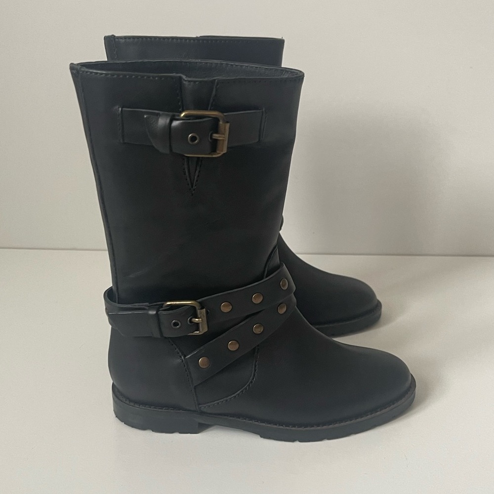 J. Crew Crewcuts Girls’ Black Leather Biker Boots